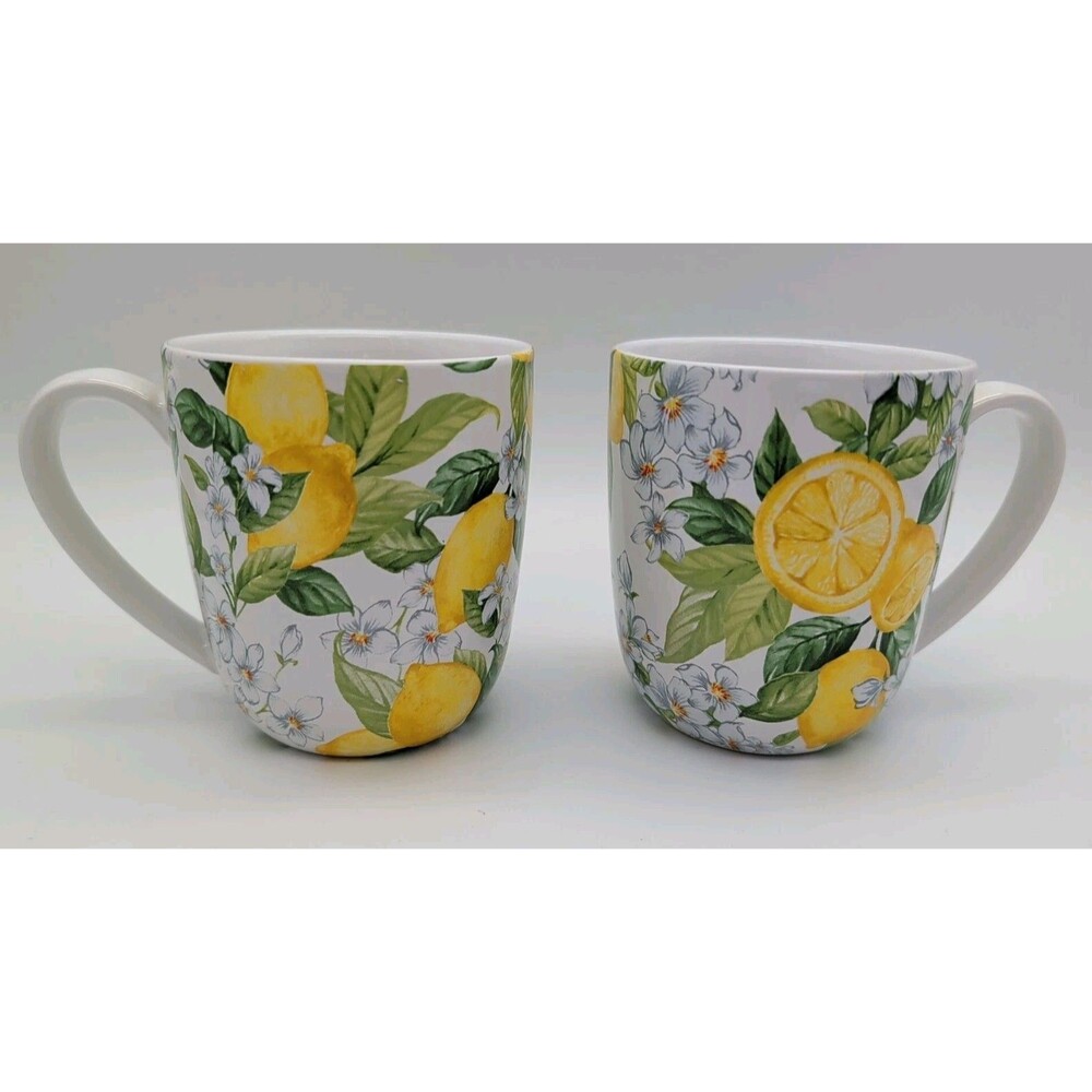 2 Sur La Table Citron Mugs Citrus Bloom Lemons Summer